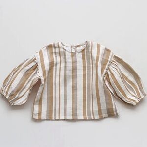 The Simple Folk Balloon Sleeve Desert Stripe Size 0-3 top